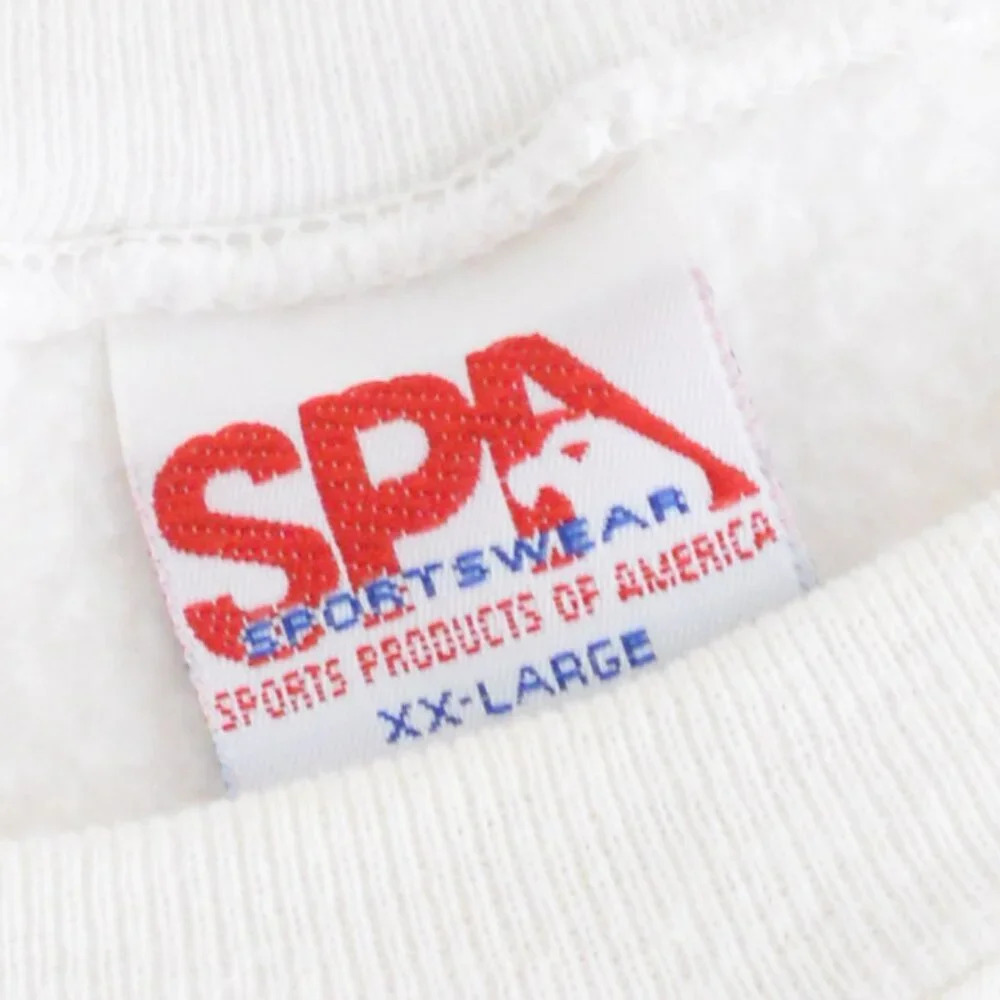 VTG 90S Spa Sportswear MI Tech Hockey Huskies White And Yellow Crew Neck Sweater - Picture 4 of 11